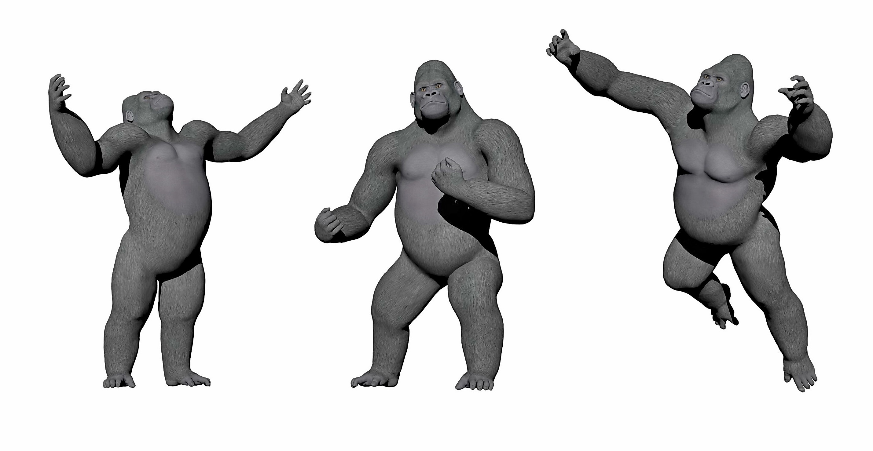 Gorillas up - 3D render